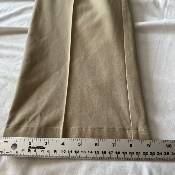 Haggar Mens Chino Casual Dress Pant Beige/Tan Size Tag: 36x30 Flat Front Trouser - Picture 11 of 13
